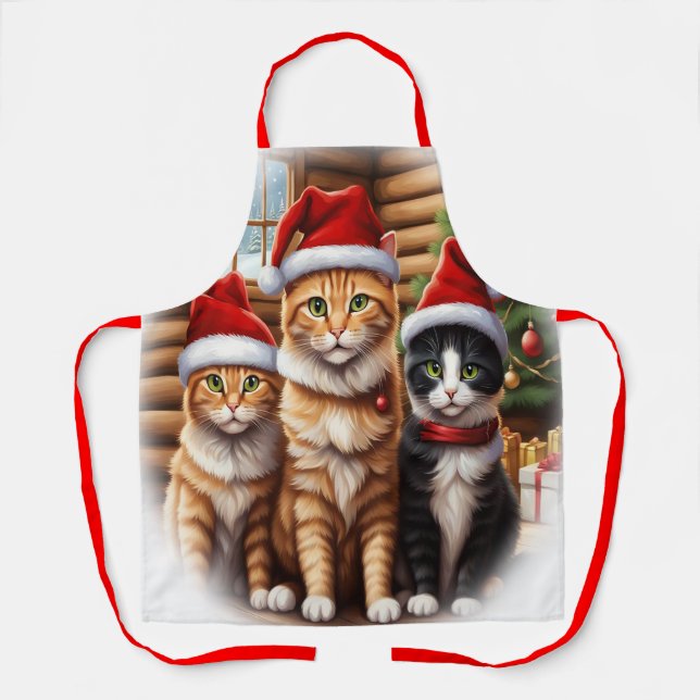 Niedliche Kätzchen Weihnachten Schürze (Vorderseite)