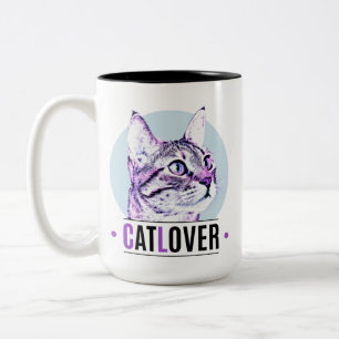 Niedliche Kätzchenoberfläche Pink und Black Cat Lo Zweifarbige Tasse