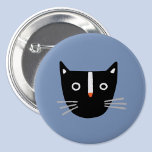 Niedliche Katze<br><div class="desc">Eine bezaubernde schwarz-weiße Katze auf einem mittelblauen Hintergrund. Originelle Kunst von Nic Squirrell.</div>