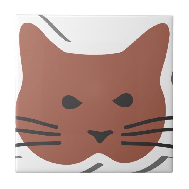 Niedliche Katze 2 Fliese (Vorderseite)