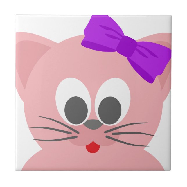 Niedliche Katze 3 Fliese (Vorderseite)