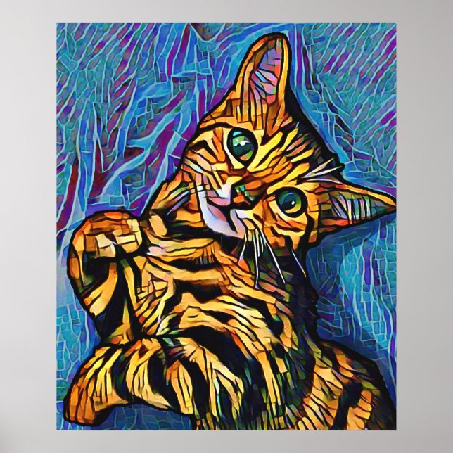 Niedliche Katze 684 Multicolor Kitten Poster (Vorne)