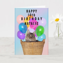 Niedliche Katze, Alter und Name ändern, Geburtstag Karte