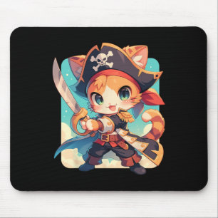 Niedliche Katze as Pirate Kawaii Anime Mousepad
