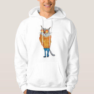 Niedliche Katze auf Brillen mit orangefarbenem Pul Hoodie