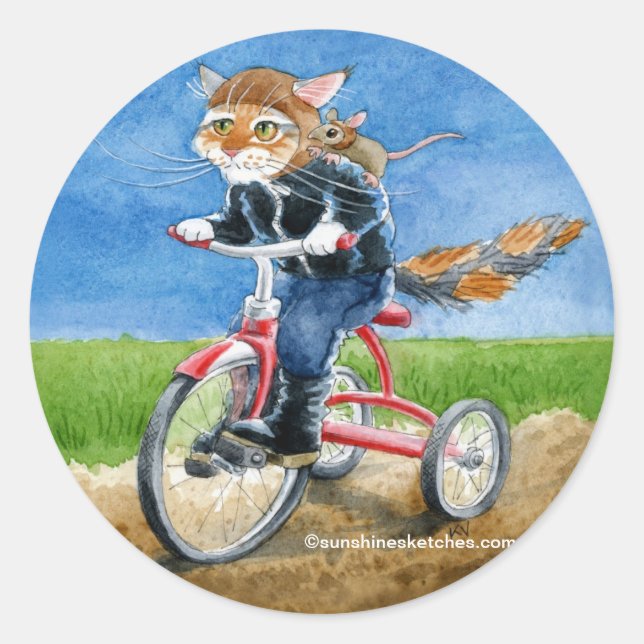 Niedliche Katze auf dem Aufkleber für den Tricycle (Vorderseite)