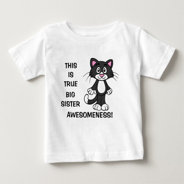 Niedliche Katze Big Sister Awesomeness Kleinkind K Baby T-shirt (Vorderseite)