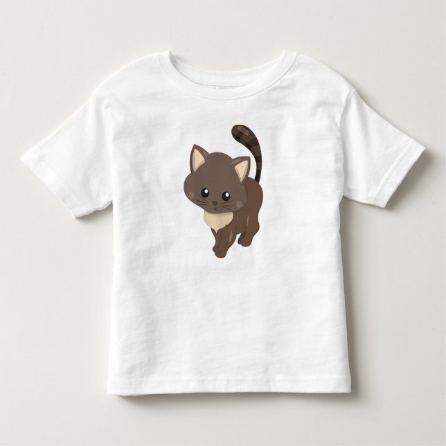 Niedliche Katze, braune Katze, kleine Katze, Kitty Kleinkind T-shirt (Vorderseite)
