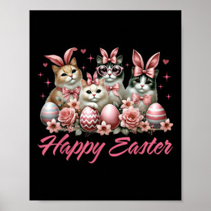 Niedliche Katze Bunny Happy Osterkatze Lover Kitty Poster