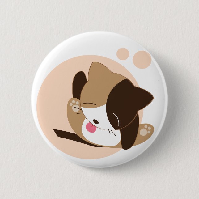 Niedliche Katze Button (Vorderseite)