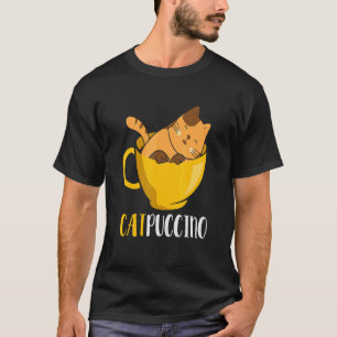 Niedliche Katze Catpuccino Cappuccino Kaffeekasse T-Shirt