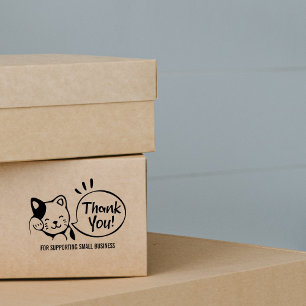 Niedliche Katze Danke, benutzerdefinierte Nachrich Gummistempel