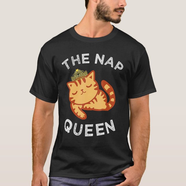 Niedliche Katze Das Nickerchen Queen Kitty T-Shirt (Vorderseite)