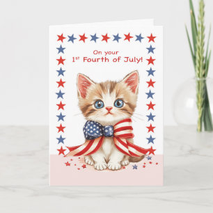 Niedliche Katze des ersten Amerikanischen Unabhäng Karte