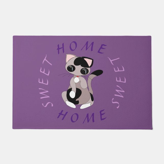 Niedliche Katze Doormat mit Text Fußmatte (Vorderseite)
