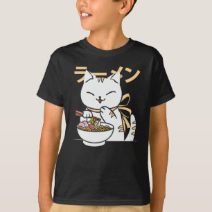 Niedliche Katze Eating Ramen   Geschenk für Katzen T-Shirt