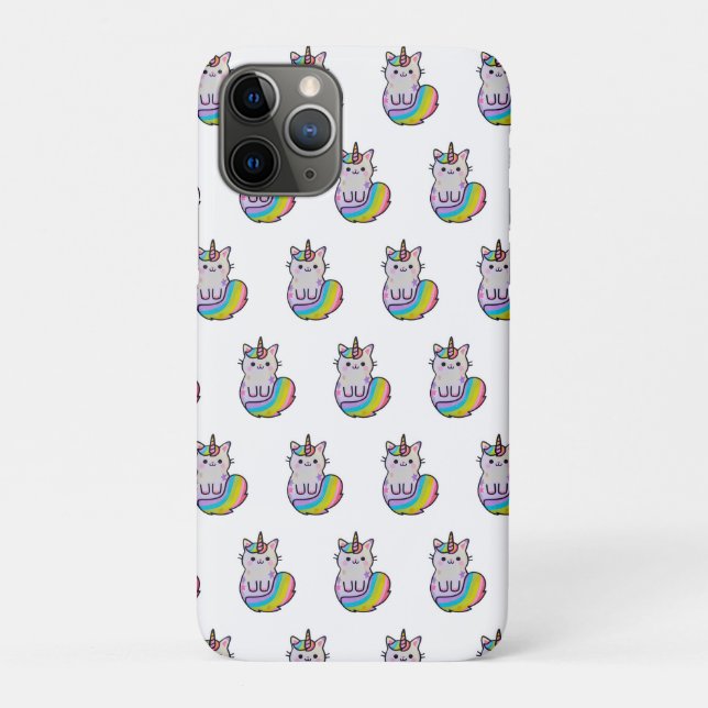 Niedliche Katze Einhorn Regenbogen Case-Mate iPhone Hülle (Rückseite)