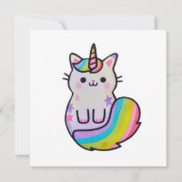 Niedliche Katze Einhorn Regenbogen