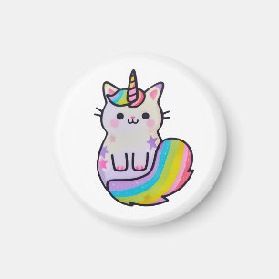 Niedliche Katze Einhorn Regenbogen Magnet
