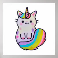 Niedliche Katze Einhorn Regenbogen
