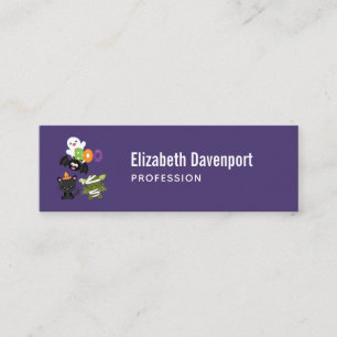 Niedliche Katze, Fledermäuse, Mama und Geist Mini Visitenkarte