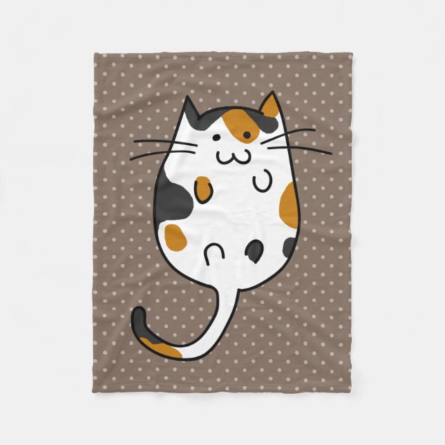Niedliche Katze Fleecedecke (Vorderseite)