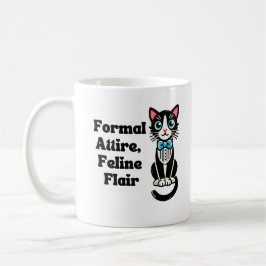 Niedliche Katze "Förmliche Kleidung, Flair Feline" Kaffeetasse