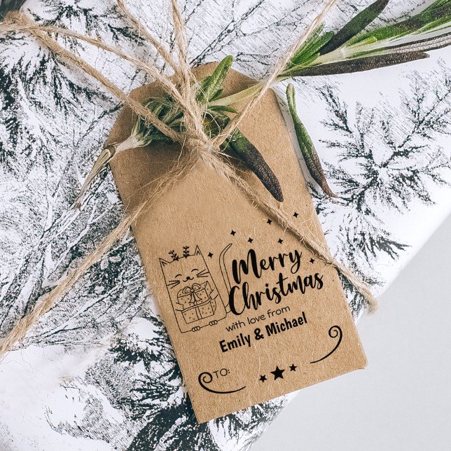 Niedliche Katze Frohe Weihnachten mit Liebe, Paar Gummistempel (Von Creator hochgeladen)