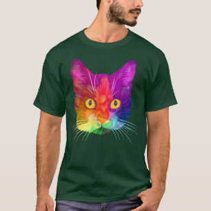 Niedliche Katze für Katzen Liebhaber mehrfarbiges T-Shirt