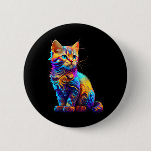 Niedliche Katze für Kitten Liebhaber farbenfrohe K Button