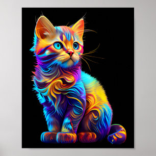 Niedliche Katze für Kitten Liebhaber farbenfrohe K Poster