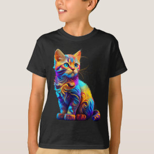 Niedliche Katze für Kitten Liebhaber farbenfrohe K T-Shirt
