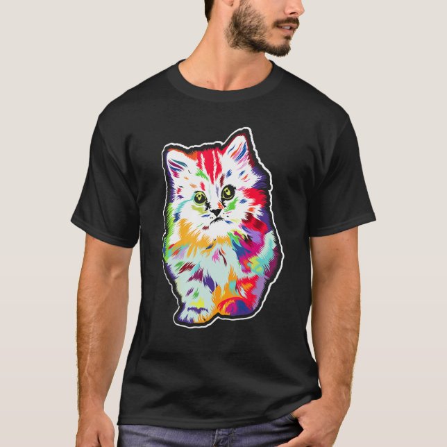 Niedliche Katze für Mädchen Frauen Kinder Kinder K T-Shirt (Vorderseite)