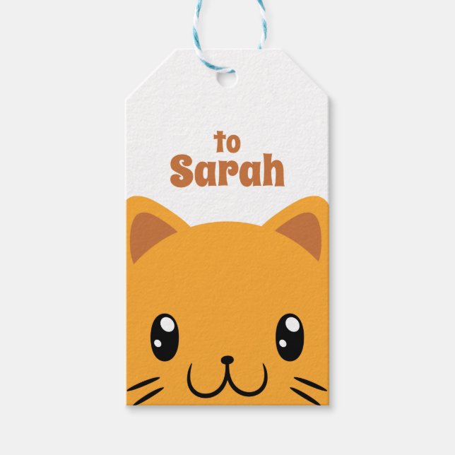 Niedliche Katze Geschenkanhänger (Vorderseite)