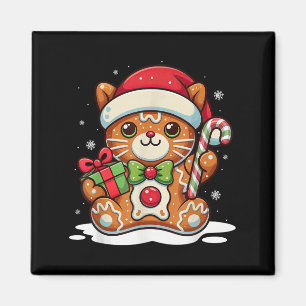 Niedliche Katze Gingerbrei Mann Weihnachtsfeiertag Magnet