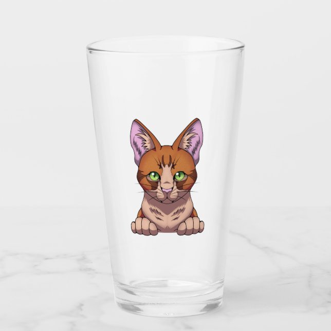 Niedliche Katze Glas (Vorderseite)
