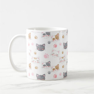 Niedliche Katze hat ein lächelndes Katzen-Muster Kaffeetasse
