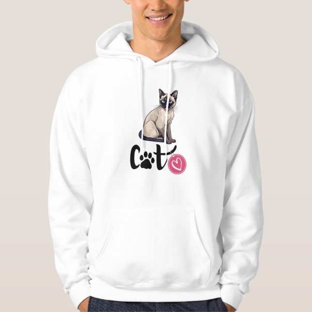 niedliche Katze Hoodie (Vorderseite)