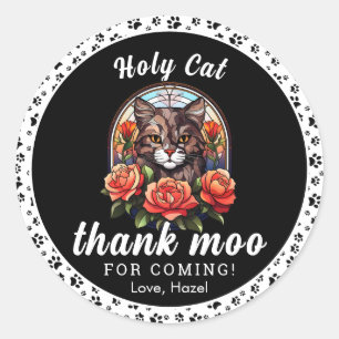 niedliche Katze, ich bin eine!   Cat Girl 1. Gebur Runder Aufkleber