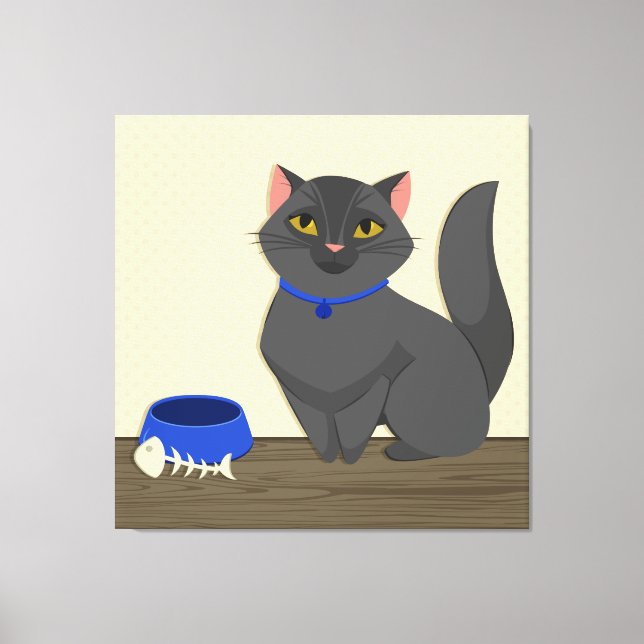Niedliche Katze-Illustration Leinwanddruck (Vorderseite)