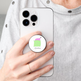 Niedliche Katze-Illustration Mit Monogramm PopSocket