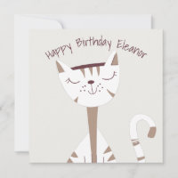 Niedliche Katze Illustration Name Happy Geburtstag