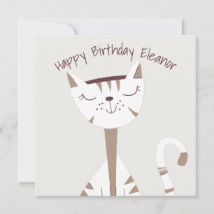 Niedliche Katze Illustration Name Happy Geburtstag