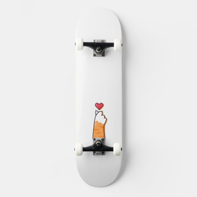 Niedliche Katze-Illustration Skateboard (Vorderseite)