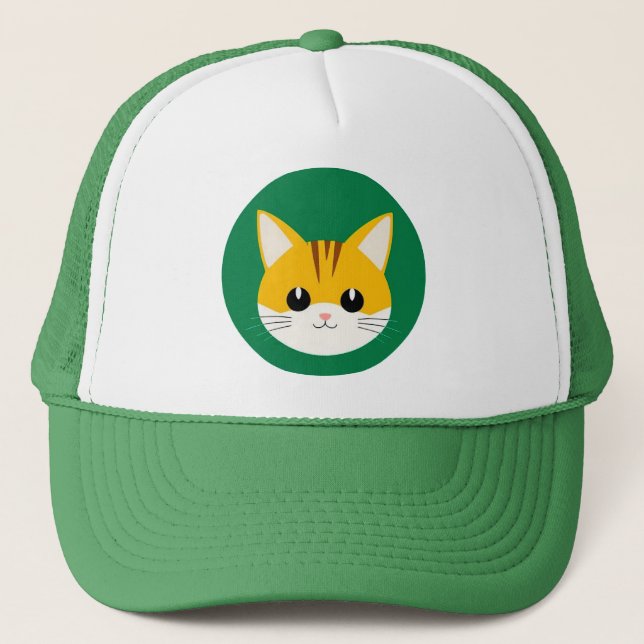 Niedliche Katze-Illustration Truckerkappe (Vorderseite)