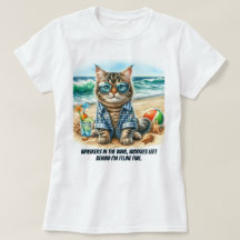 Niedliche Katze im Beach Cat Lovers T - Shirt