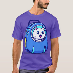 Niedliche Katze im Cartoon der Pet Carrier Bag T-Shirt