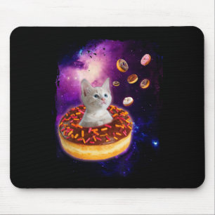 Niedliche Katze im Inneren Donut in Space Boys Gir Mousepad