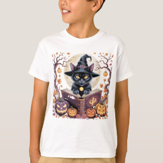 Niedliche Katze im Kürbisgarten Halloween T - Shir T-Shirt