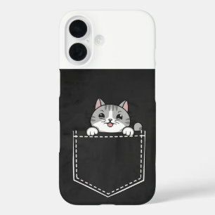 Niedliche Katze im Pocket-Design - Katzenliebhaber iPhone 16 Hülle